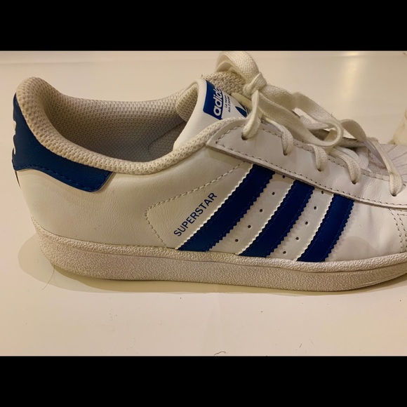 Adidas blue and white sneakers-kids size 3 - Picture 6 of 7